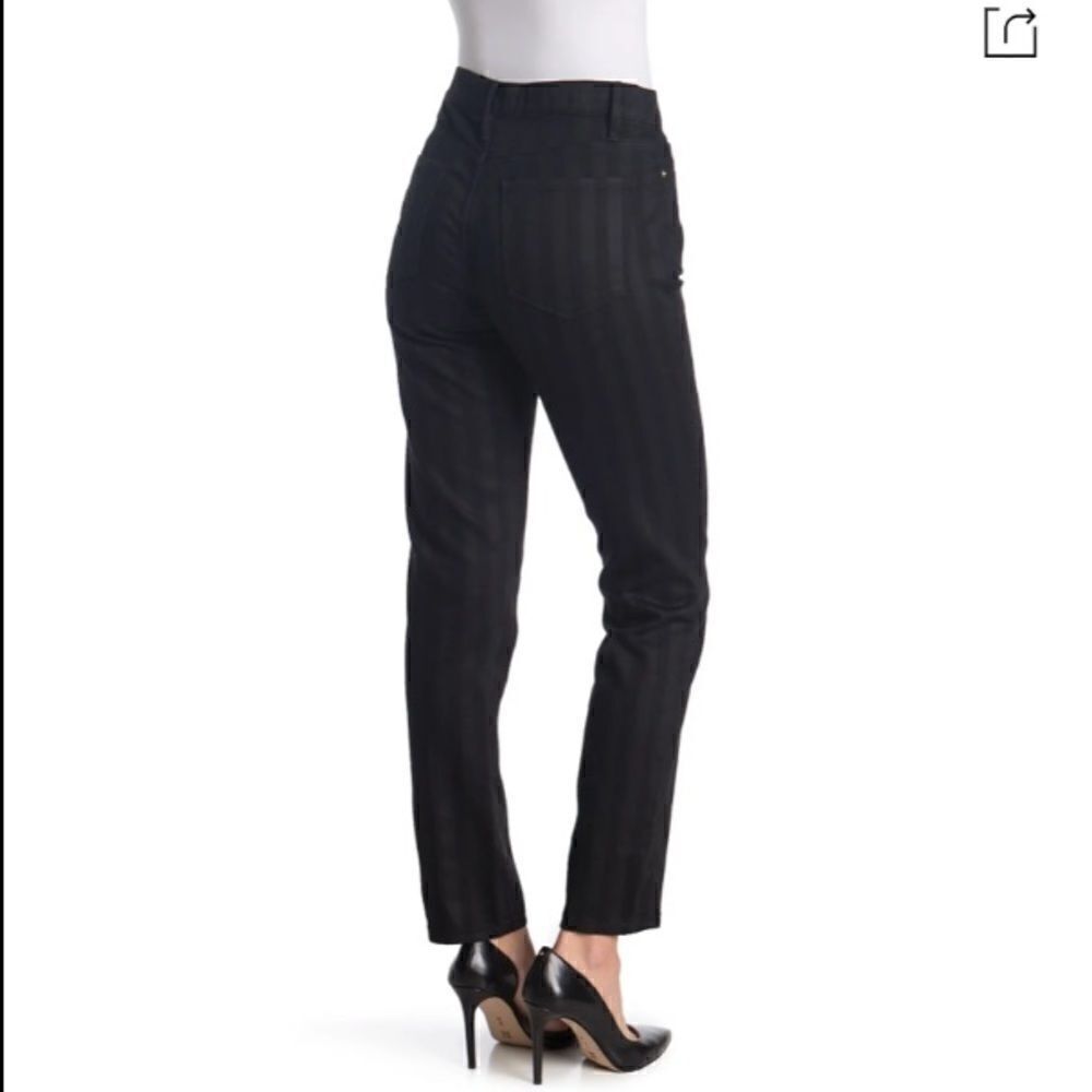 Frame Le Sylvie Hi Rise Straight Jean Black Stripe Size 33
